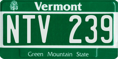 VT license plate NTV239