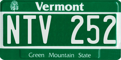 VT license plate NTV252