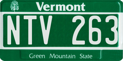 VT license plate NTV263