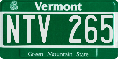 VT license plate NTV265