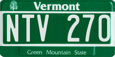 VT license plate NTV270