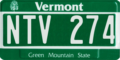 VT license plate NTV274
