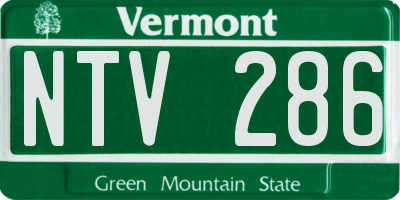 VT license plate NTV286