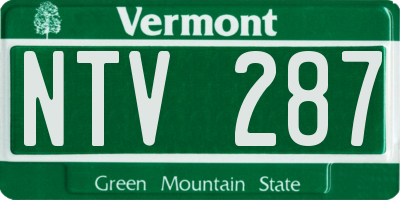VT license plate NTV287
