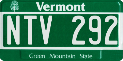 VT license plate NTV292