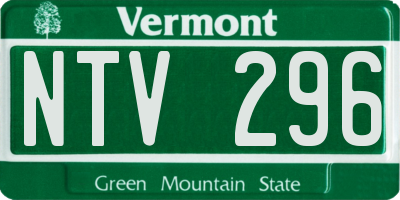 VT license plate NTV296