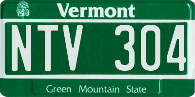 VT license plate NTV304