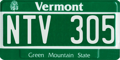 VT license plate NTV305