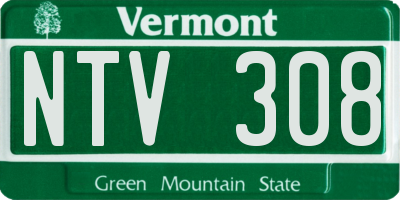 VT license plate NTV308