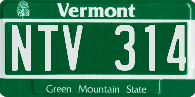 VT license plate NTV314