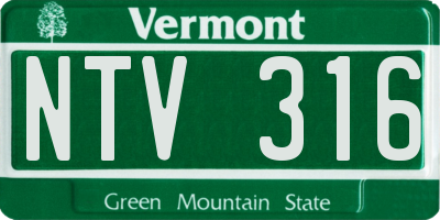 VT license plate NTV316