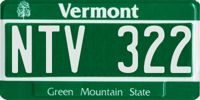 VT license plate NTV322