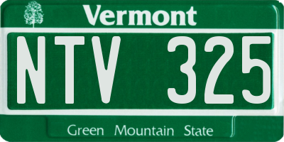 VT license plate NTV325