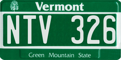 VT license plate NTV326