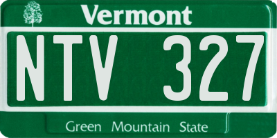 VT license plate NTV327