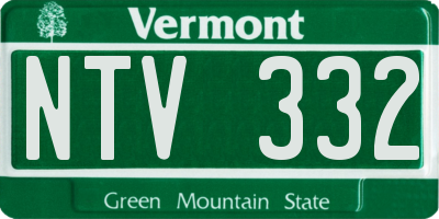 VT license plate NTV332