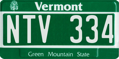 VT license plate NTV334