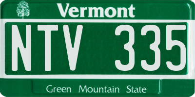 VT license plate NTV335
