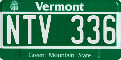VT license plate NTV336