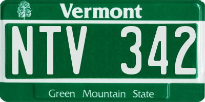 VT license plate NTV342
