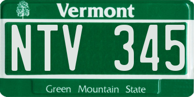 VT license plate NTV345