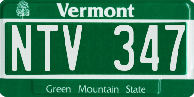 VT license plate NTV347