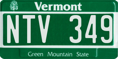 VT license plate NTV349