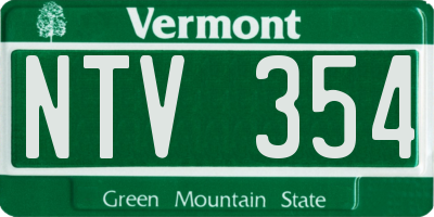 VT license plate NTV354