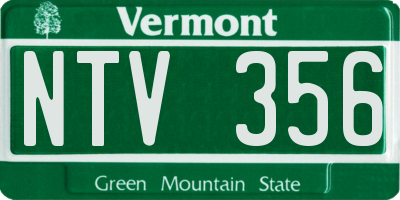 VT license plate NTV356
