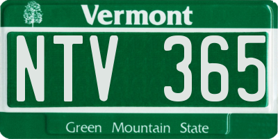 VT license plate NTV365