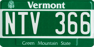 VT license plate NTV366
