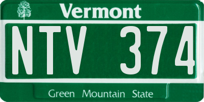VT license plate NTV374