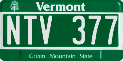 VT license plate NTV377