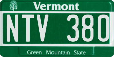 VT license plate NTV380