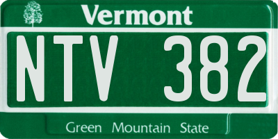 VT license plate NTV382