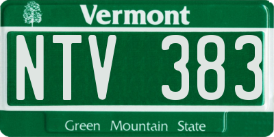 VT license plate NTV383