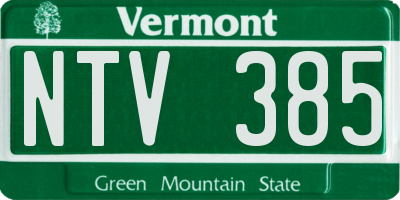 VT license plate NTV385