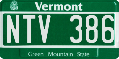 VT license plate NTV386