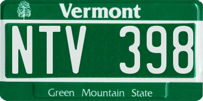 VT license plate NTV398