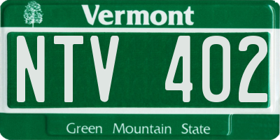 VT license plate NTV402