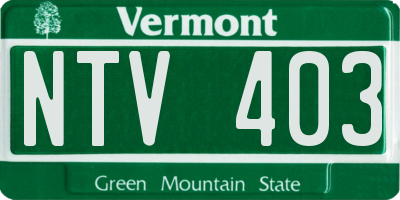 VT license plate NTV403
