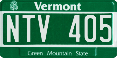 VT license plate NTV405