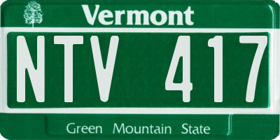 VT license plate NTV417