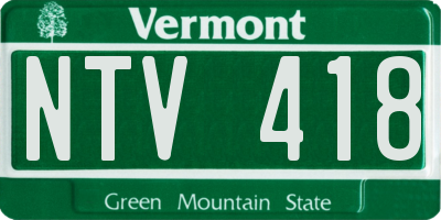 VT license plate NTV418