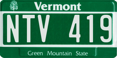 VT license plate NTV419