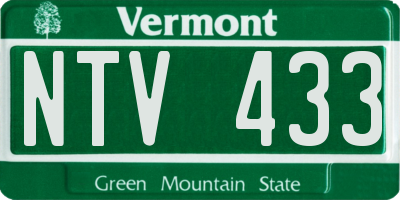 VT license plate NTV433