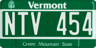 VT license plate NTV454