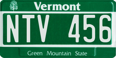 VT license plate NTV456