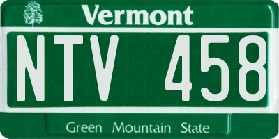 VT license plate NTV458