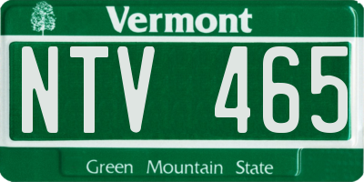 VT license plate NTV465